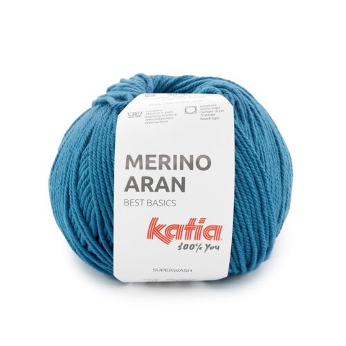ovillo de merino aran merino superwash y acrílico color 113 azul persa