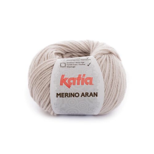ovillo de merino aran merino superwash y acrílico color 11 beige muy claro