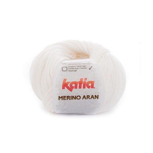 ovillo de merino aran merino superwash y acrílico color 1 blanco