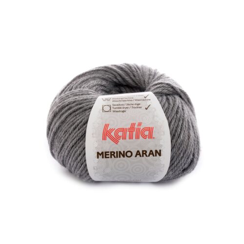 ovillo de merino aran merino superwash y acrílico color 69 gris medio