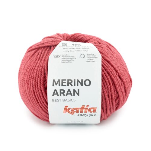 ovillo de merino aran merino superwash y acrílico color 107 hibiscus