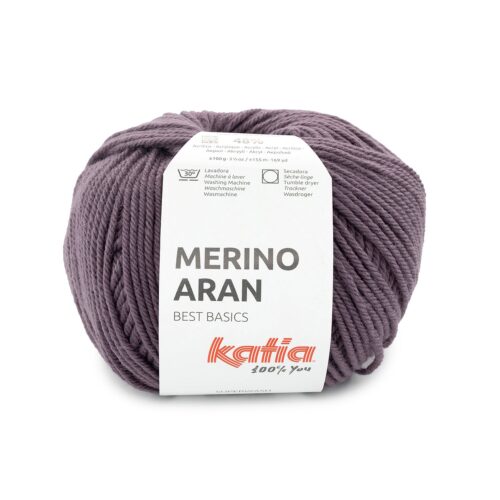 ovillo de merino aran merino superwash y acrílico color 111 malva