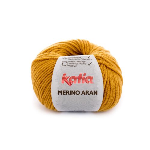 ovillo de merino aran merino superwash y acrílico color 41 mostaza claro