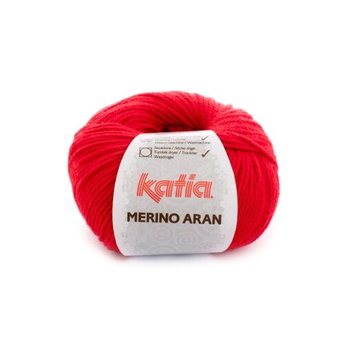 ovillo de merino aran merino superwash y acrílico color 4 rojo