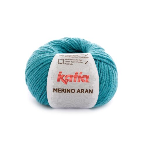 ovillo de merino aran merino superwash y acrílico color 73 turquesa