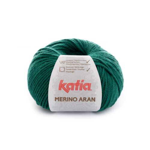 ovillo de merino aran merino superwash y acrílico color 82 verde botella