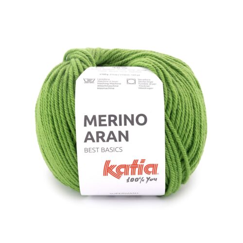 ovillo de merino aran merino superwash y acrílico color 109 verde cesped