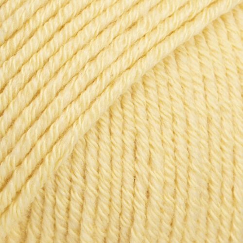 ovillo de lana merino y algodón de la marca drops y 110 metros y 50 gramos y color 17 vainilla
