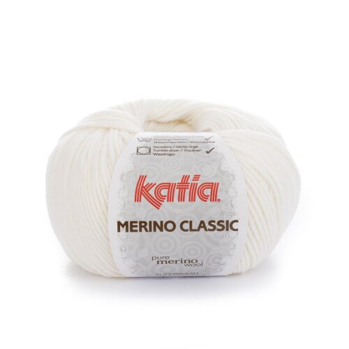 ovillo de merino classic merino superwash y acrílico color 1 blancp