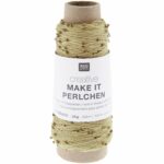thread with beads and colored glitter beads 05 creative make it perlchen gold from rico design brand