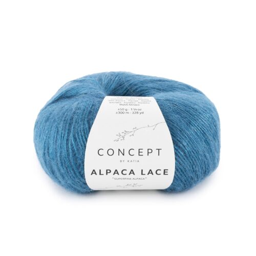 ovillo de lana alpaca lace de viscosa y superfine alpaca color 68 azul pato