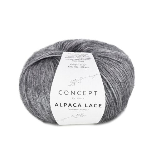 ovillo de lana alpaca lace de viscosa y superfine alpaca color 90 gris medio