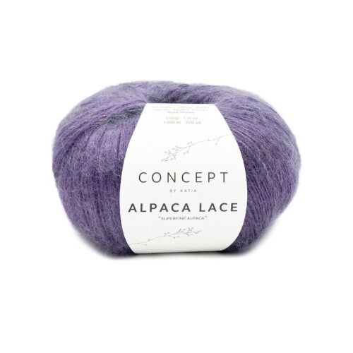 ovillo de lana alpaca lace de viscosa y superfine alpaca color 61 violeta oscuro