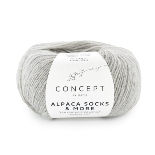 ovillo de lana de calcetines alpaca socks & more de alpaca y poliamida color 307 gris claro
