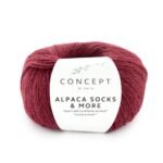 ovillo de lana de calcetines alpaca socks & more de alpaca y poliamida color 302 rojo frambuesa