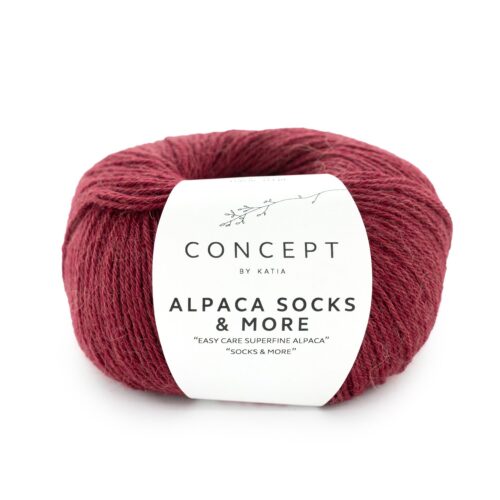 ovillo de lana de calcetines alpaca socks & more de alpaca y poliamida color 302 rojo frambuesa