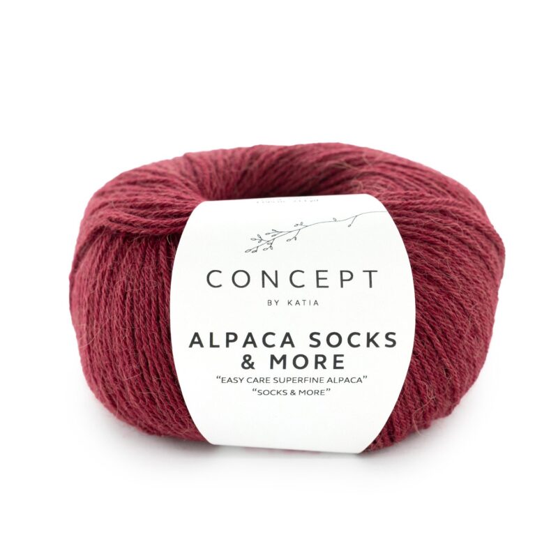 ovillo de lana de calcetines alpaca socks & more de alpaca y poliamida color 302 rojo frambuesa