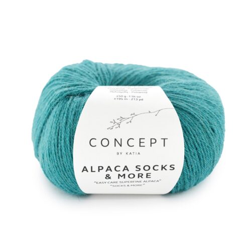 ovillo de lana de calcetines alpaca socks & more de alpaca y poliamida color 312 turquesa