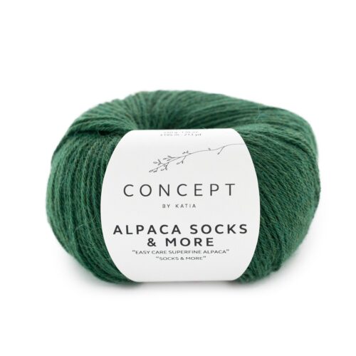 ovillo de lana de calcetines alpaca socks & more de alpaca y poliamida color 315 verde pino