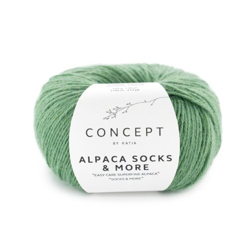 ovillo de lana de calcetines alpaca socks & more de alpaca y poliamida color 318 verde prado