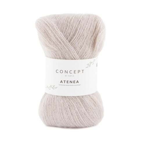 ovillo de lana atenea concept by katia de merino extrafine, algodón mako y cashmere de color 85 rosa claro
