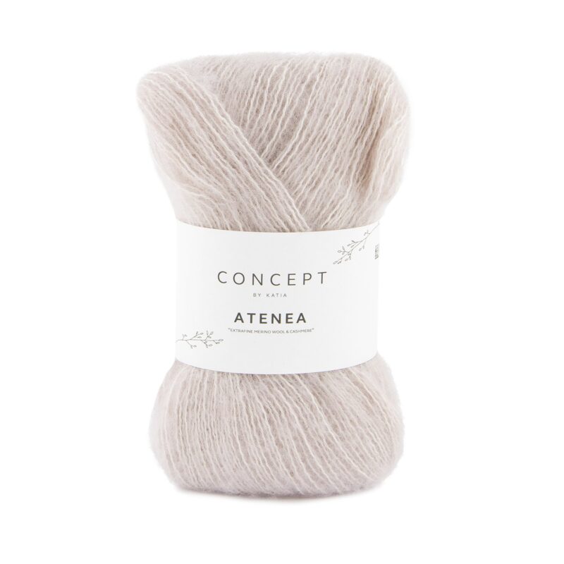 ovillo de lana atenea concept by katia de merino extrafine, algodón mako y cashmere de color 85 rosa claro