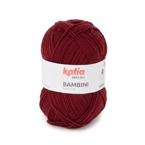 ovillo de lana bambini de lana y acrílico para tejer prendas de bebé en color 813 granate