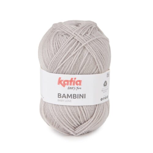 ovillo de lana bambini de lana y acrílico para tejer prendas de bebé en color 747 gris claro perlado