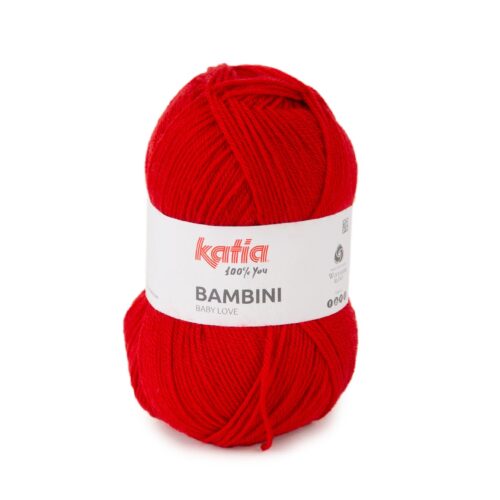 ovillo de lana bambini de lana y acrílico para tejer prendas de bebé en color 807 rojo
