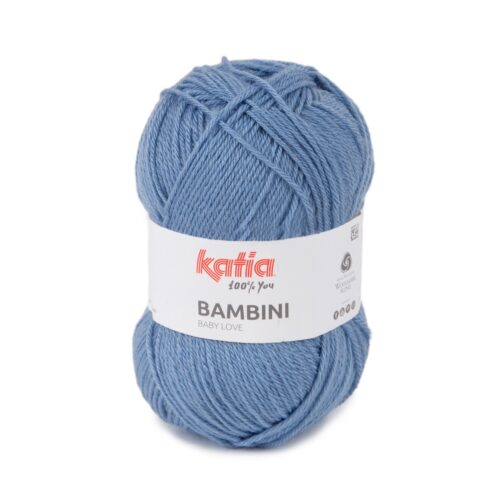 ovillo de lana bambini de lana y acrílico para tejer prendas de bebé en color 420 tejano claro