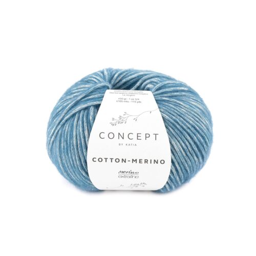 ovillo de lana cotton merino concept by katia de algodón y merino color 133 azul