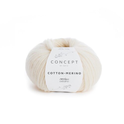 ovillo de lana cotton merino concept by katia de algodón y merino color 100 crudo