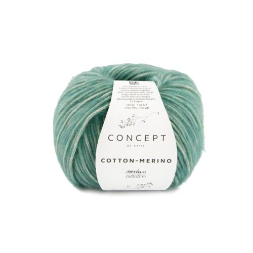 ovillo de lana cotton merino concept by katia de algodón y merino color 140 esmeralda