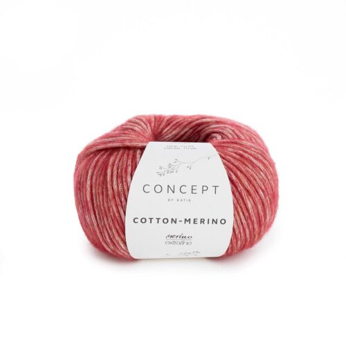 ovillo de lana cotton merino concept by katia de algodón y merino color 125 granate