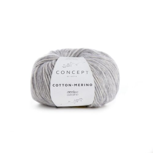 ovillo de lana cotton merino concept by katia de algodón y merino color 106 gris claro