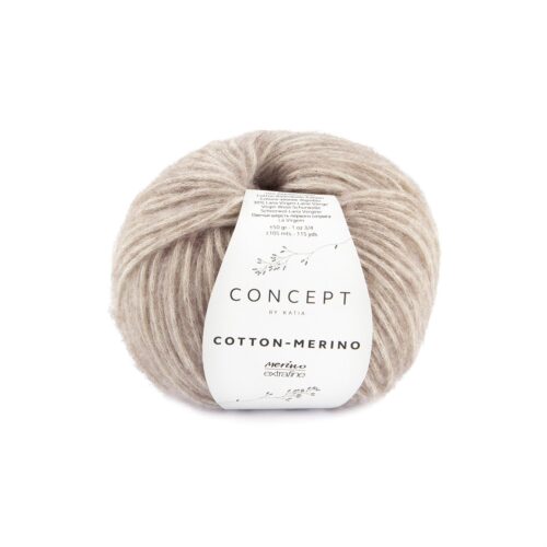 ovillo de lana cotton merino concept by katia de algodón y merino color 139 marrón corzo