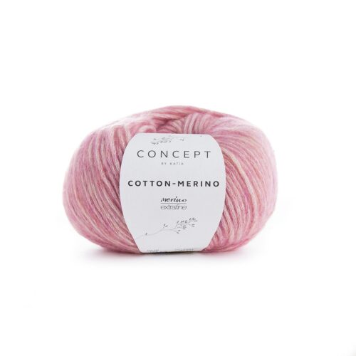 ovillo de lana cotton merino concept by katia de algodón y merino color 119 rosa