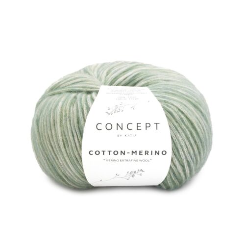 ovillo de lana cotton merino concept by katia de algodón y merino color 146 salvia