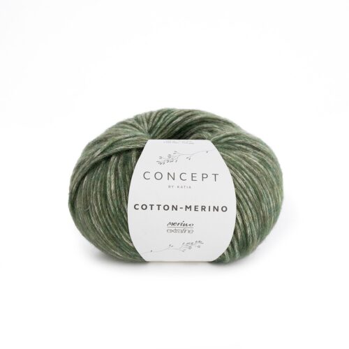 ovillo de lana cotton merino concept by katia de algodón y merino color 122 verde pálido