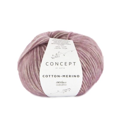 ovillo de lana cotton merino concept by katia de algodón y merino color 143 violeta pastel