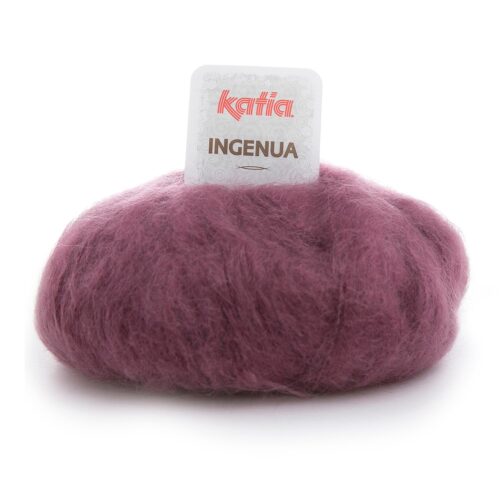 ovillo de lana mohair, poliamida y merino en color 58 malva oscuro