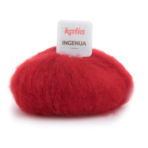 ovillo de lana mohair, poliamida y merino en color 4 rojo