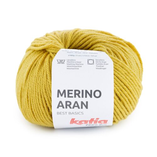 ovillo de merino aran merino superwash y acrílico color 116 citronela