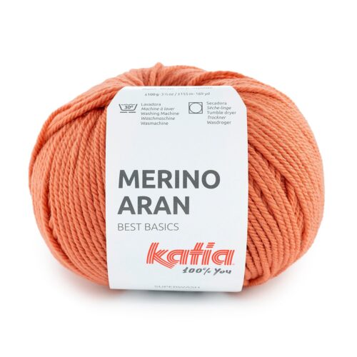 ovillo de merino aran merino superwash y acrílico color 117 coral