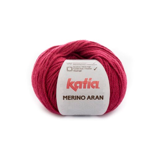 ovillo de merino aran merino superwash y acrílico color 71 granate