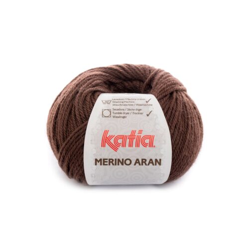 ovillo de merino aran merino superwash y acrílico color 46 marrón oscuro