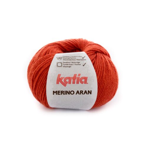 ovillo de merino aran merino superwash y acrílico color 50 naranja