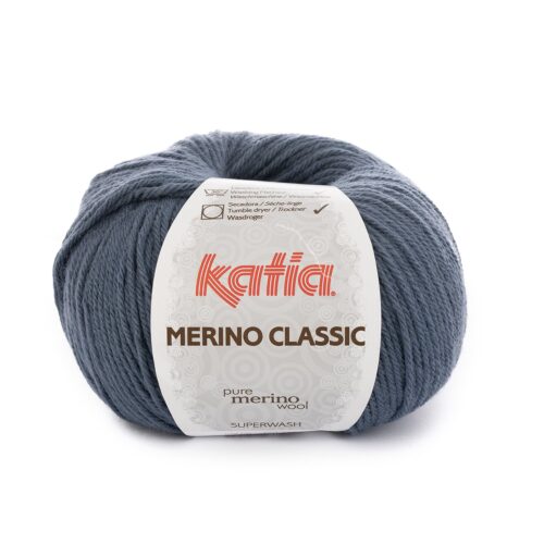 ovillo de merino classic merino superwash y acrílico color 32 azul grisáceo