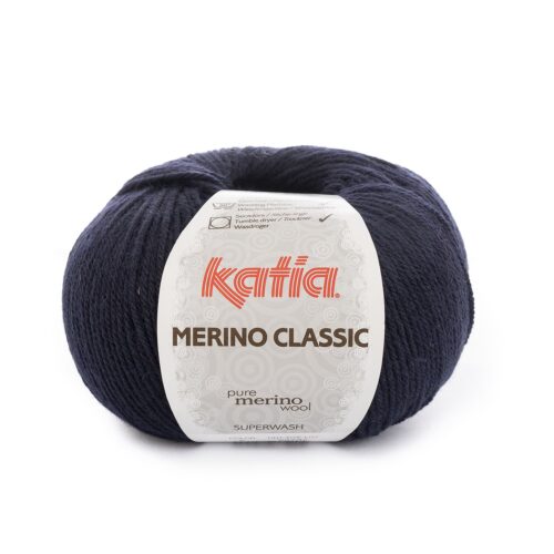 ovillo de merino classic merino superwash y acrílico color 5 azul muy oscuro