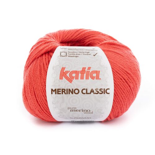 ovillo de merino classic merino superwash y acrílico color 66 coral